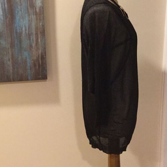 Vince sparkle sweater tunic top lurex black Small - Picture 4 of 7